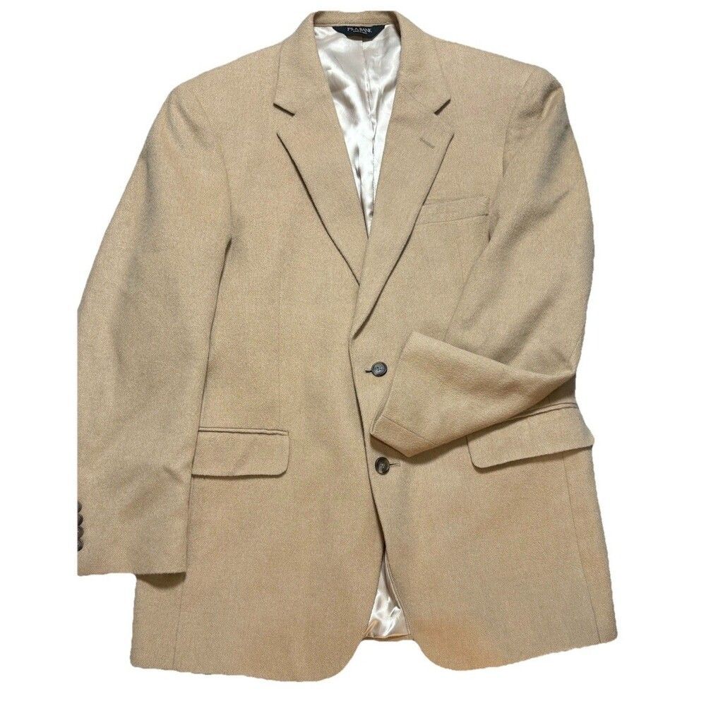Jos A Bank 42L Sport Coat Blazer 100% Camel Hair Tan Two Button Lined Vented